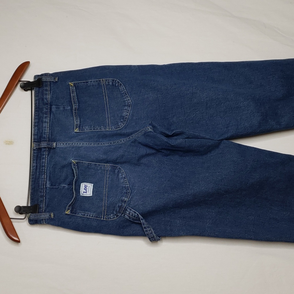 Lee Carpenter Slim Straight Cargo Cotton Pants Size 4 Y2K Retro Medium Wash Blue - Picture 7 of 16